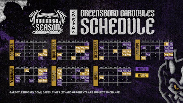 Gargoyles Announce 2025-2026 Regular Season Game Schedule