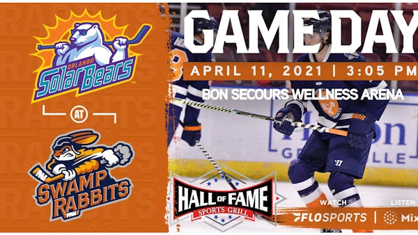 GAME PREVIEW (4/11/2021): SWAMP RABBITS vs. SOLAR BEARS, 3:05 PM
