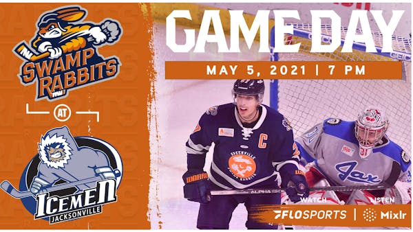 GAME PREVIEW (5/5/2021): SWAMP RABBITS at ICEMEN, 7 PM