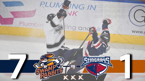 PAVLYCHEV TIES FRANCHISE RECORD WITH FOUR GOALS, RABBITS CRUISE PAST GHOST PIRATES 7-1