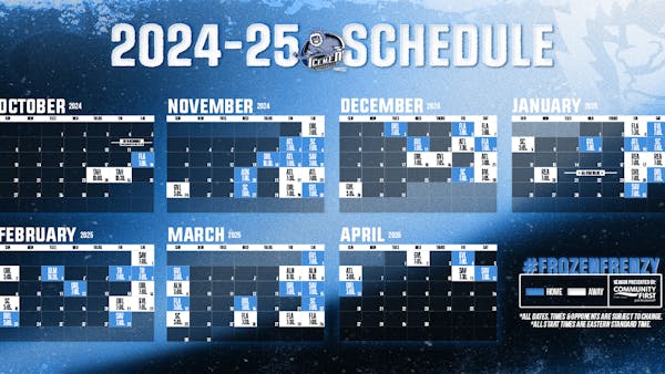 Icemen Announce 2024-25 Regular Season Game Scheudule