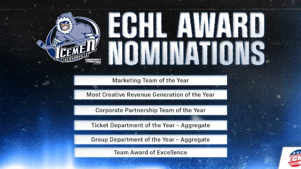 Icemen Named Finalists for Six ECHL Team Awards for 2023-24
