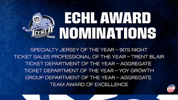 Icemen Named Finalists for Six ECHL Awards