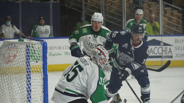 BRAZEAU’S PAIR EARNS MARINERS A POINT IN OT LOSS TO RAILERS