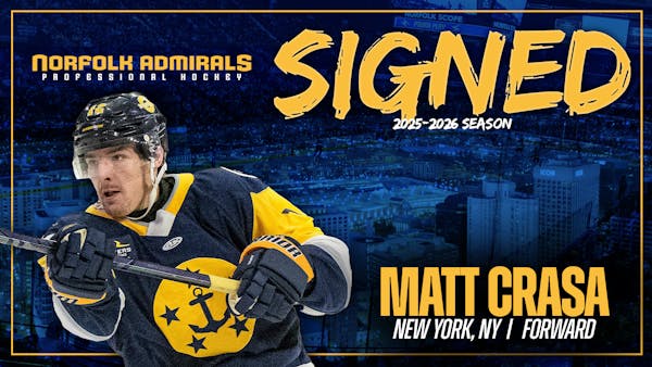 SIGNING | Rookie Forward Matt Crasa Signs With Norfolk