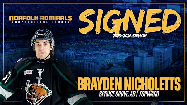 SIGNING | Admirals Sign Tough Forward Brayden Nicholetts