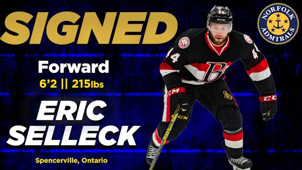 Admirals Sign Gritty Veteran Forward Selleck