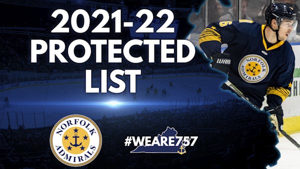Admirals Submit 2021-22 Protected List