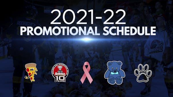 Admirals Announce 2021-22 Promotional Schedule
