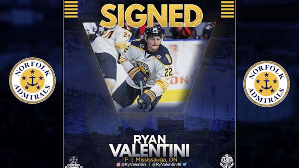 Admirals Announce Valentini As First Signing For 2022-23 Season