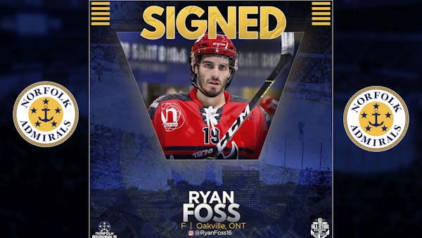 Admirals Add Forward Foss For Upcoming Season