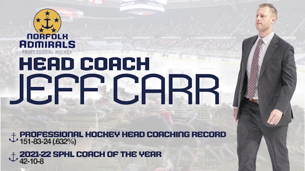 Norfolk Admirals Name Jeff Carr Head Coach