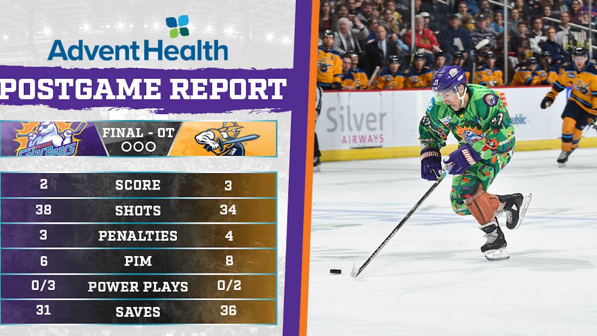 Solar Bears rally to earn point in 3-2 OT loss to Gladiators