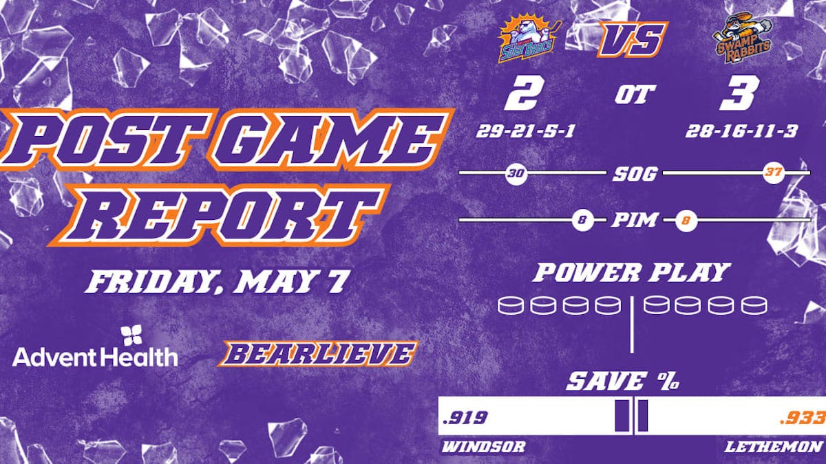 Solar Bears pick up point in 3-2 OT loss to Swamp Rabbits