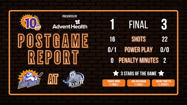 Solar Bears eliminated from playoffs in 3-1 loss to Icemen