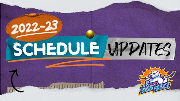 ECHL Announces Solar Bears Schedule Change
