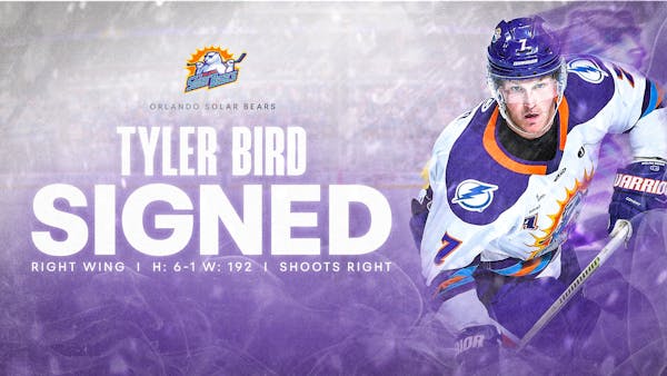 Team Captain Tyler Bird Returns for Seventh Season with Orlando Solar Bears