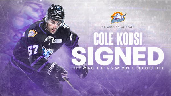 Rookie Forward Cole Kodsi Joins Solar Bears