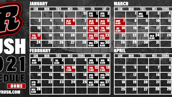 RUSH, ECHL, ANNOUNCES THIRD WAVE OF 2020-21 SEASON SCHEDULE, CONFERENCE ALIGNMENT