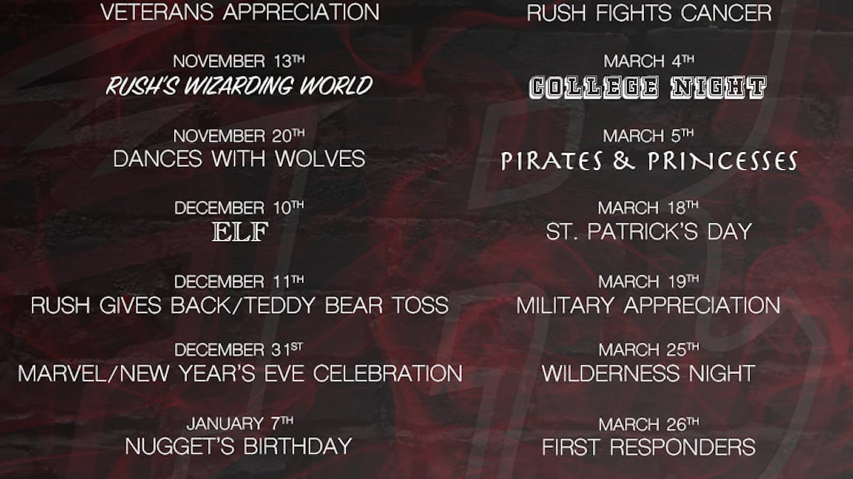 RUSH ANNOUNCE 2021-22 PROMOTIONAL SCHEDULE | Rapid City Rush rush-announce-2021-22-promotional-schedule-rapid-city-rush