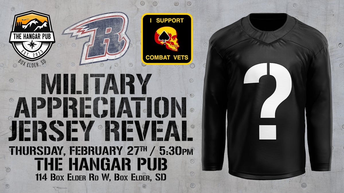 Rush to Reveal Military Appreciation Night Jersey at Hangar Pub