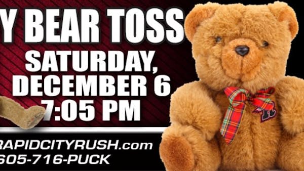 RUSH SET FOR ANNUAL TEDDY BEAR TOSS TONIGHT