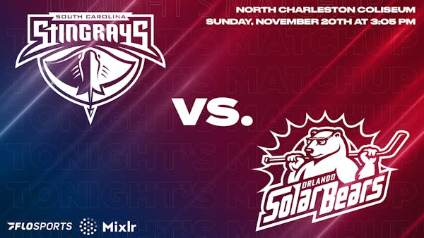 Game Preview: Stingrays vs. Solar Bears, November 20 at 3:05 PM