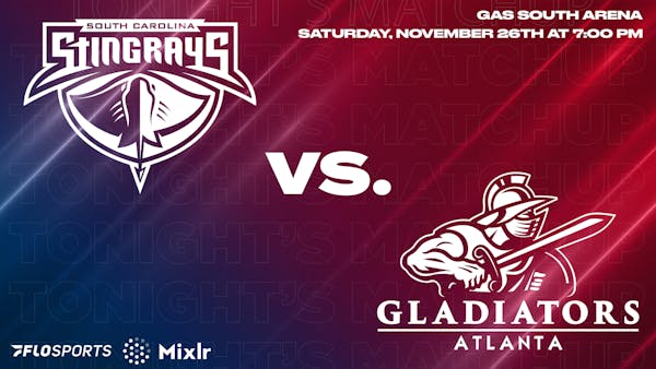 Game Preview: Stingrays at Gladiators, November 26 at 7:00 PM