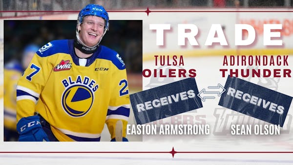 OILERS ADD EASTON ARMSTRONG THROUGH POWER FORWARD SWAP WITH ADIRONDACK