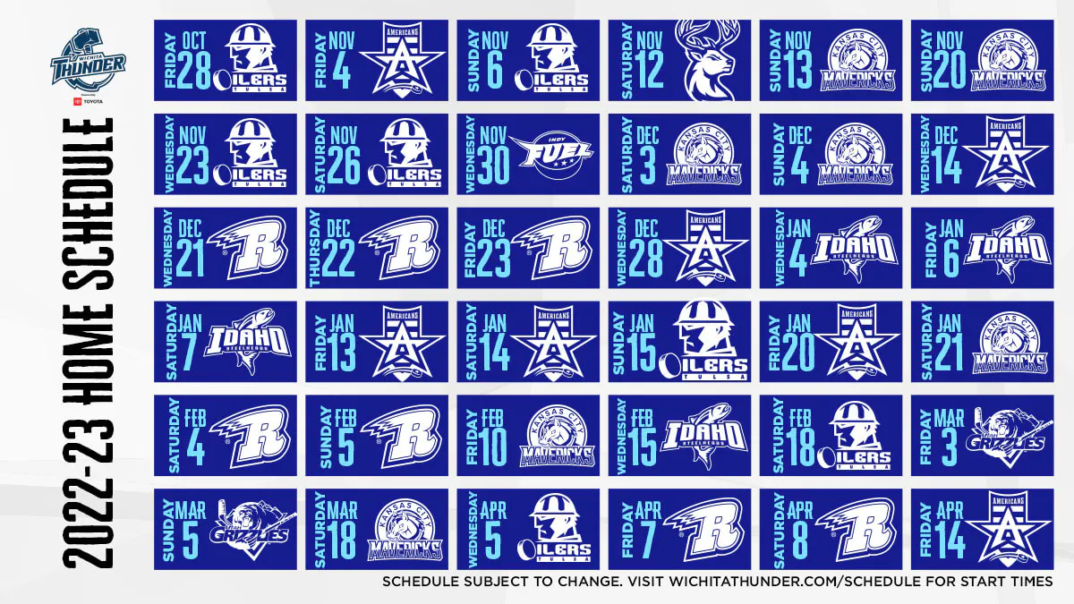 Thunder Unveils 2022-23 Regular Season Schedule | Wichita Thunder thunder-unveils-2022-23-regular-season-schedule-wichita-thunder