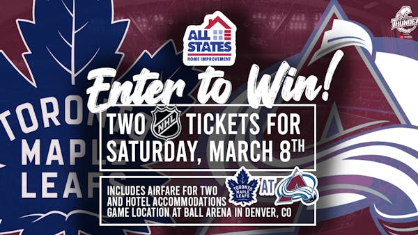 Thunder Announces NHL Trip Giveaway With All States Home Improvement