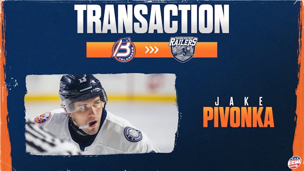 Railers Get Jake Pivonka Back From Bridgeport Islanders