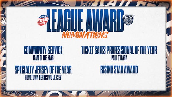 WORCESTER RAILERS NOMINATED FOR ECHL COMMUNITY AWARD FOR SEVENTH CONSECUTIVE SEASON