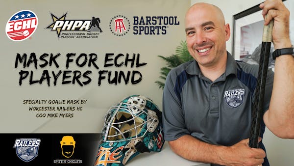WORCESTER RAILERS HC PRESENT MASK 4 ECHL PLAYERS FUND