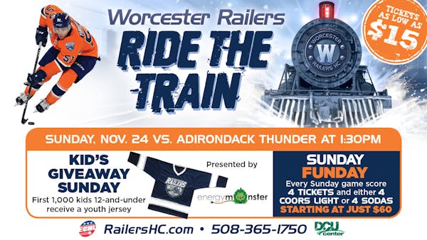 Worcester Railers Host First Sunday Funday Game of season!