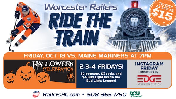 Railers host Mariners on 2-3-4 Friday with an early Halloween Celebration!